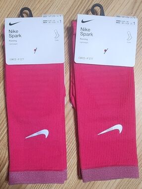 Nike Spark Dri-FIT Crew Socks - Bright Pink with White Swoosh